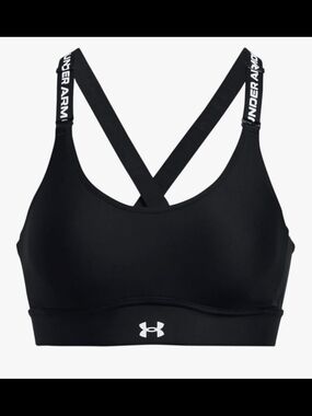 Under Armour Black Cross-Back Logo Medium Support Sports Bra